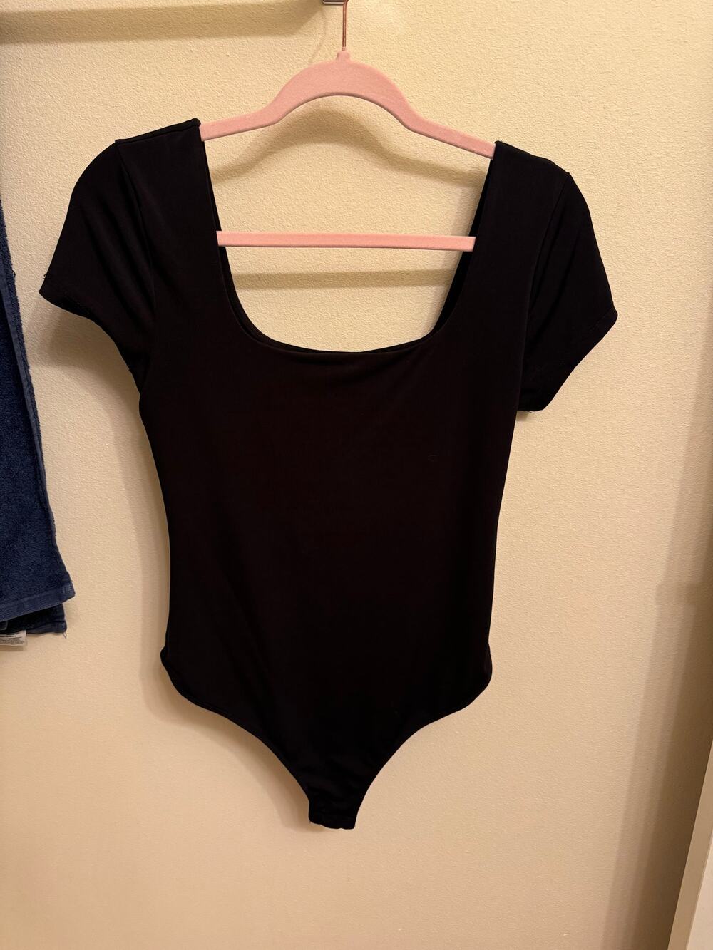Women's Black Square Neck Bodysuit